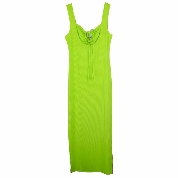 2/$20 Neon Line Green Cutout Maxidress - Picture 1 of 4